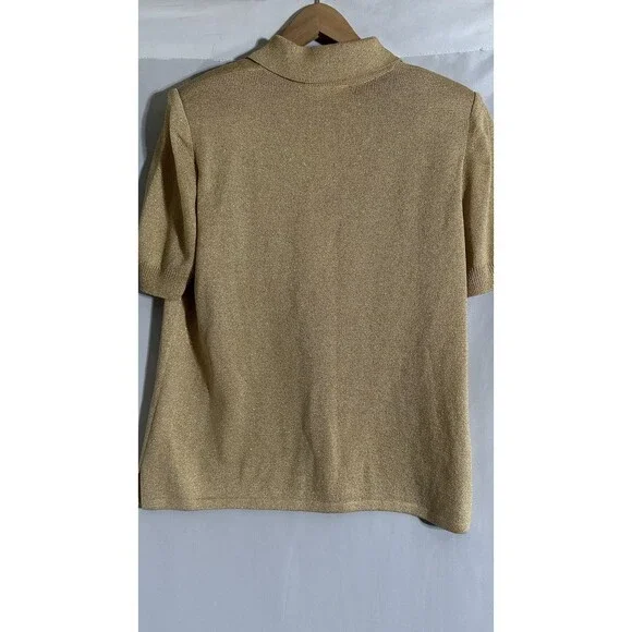 St John Basics Gold Collared Shirt Size M